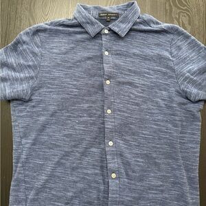 Robert Barakett Men's Casual Heathered Blue Shirt